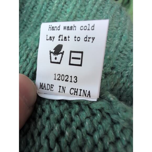 Pink Clover Women's Antalya Button Detail Cable Knit Sweater Sz M Teal Green - Picture 10 of 10